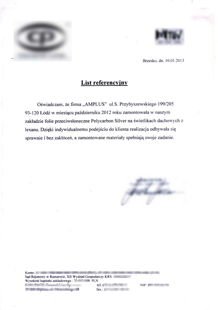 referencje dla firmy