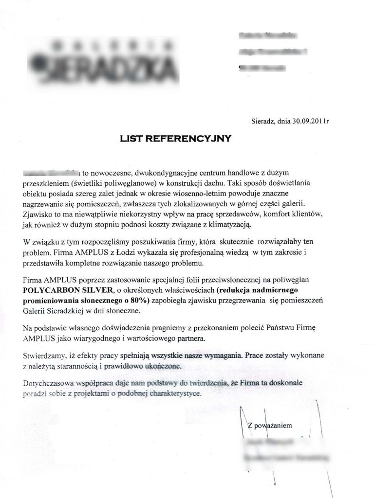 referencje dla firmy