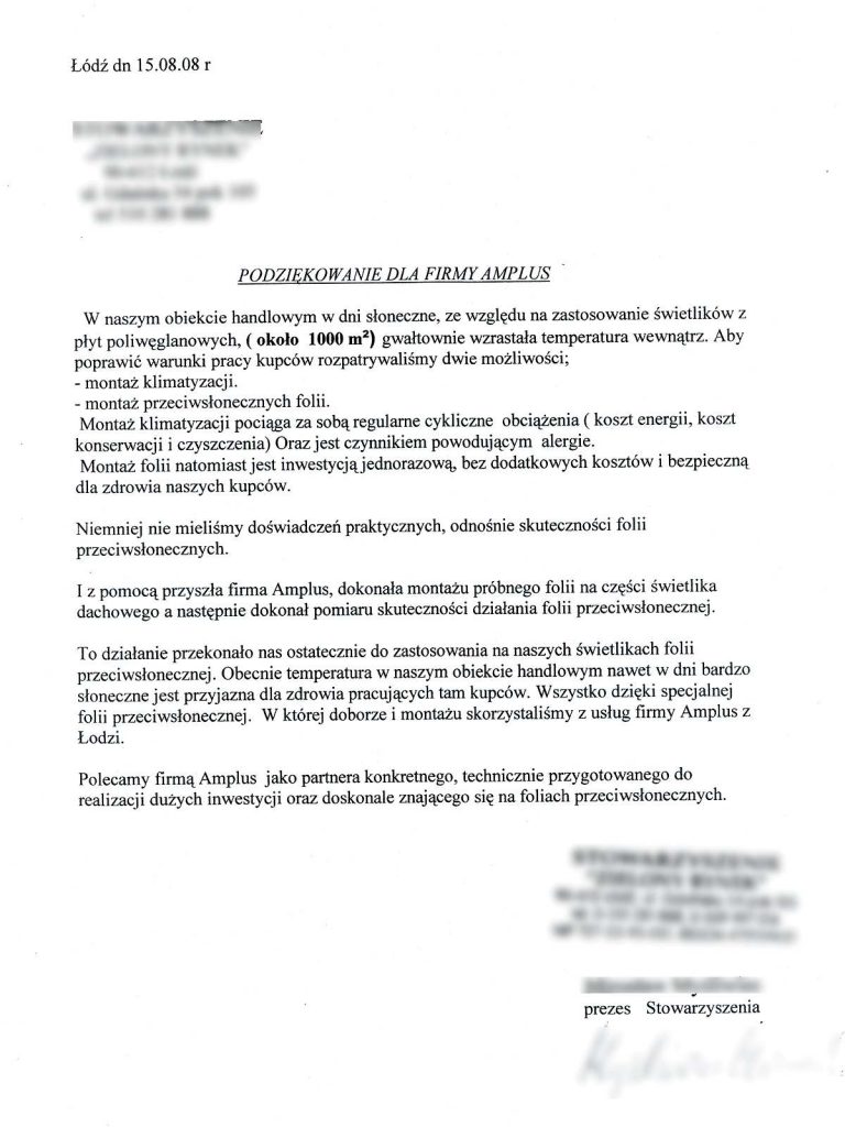 referencje dla firmy